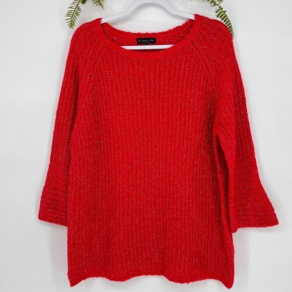 Knitwear by F & F Sweater Womens Size 14 Red Chunky Sweater - Picture 1 of 5